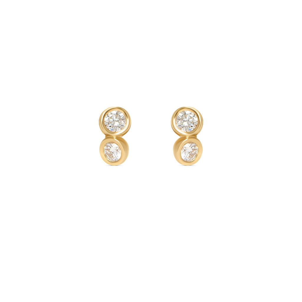 Harmony 5 14K or 18K Gold, Whitegold or Rosegold Studs w. Diamonds
