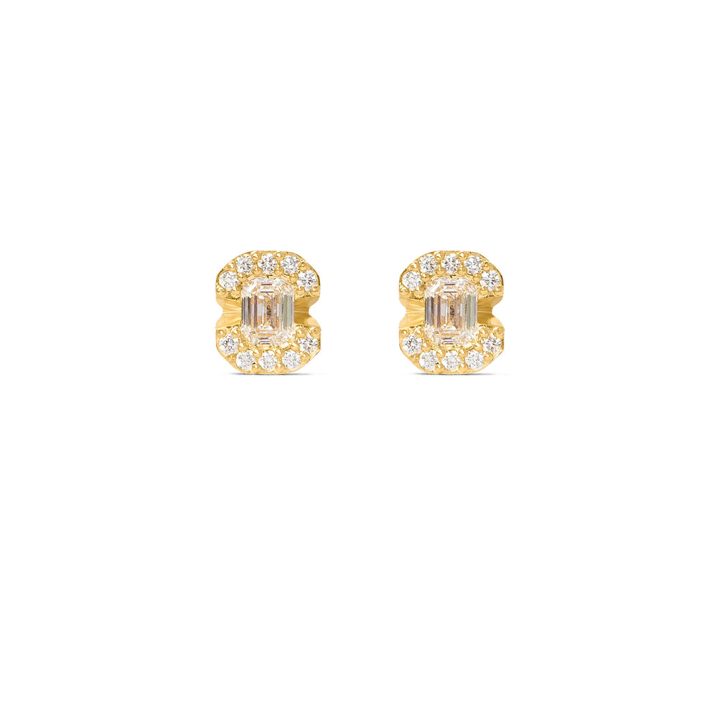 Harmony 1 14K or 18K Gold, Whitegold or Rosegold Studs w. Diamonds