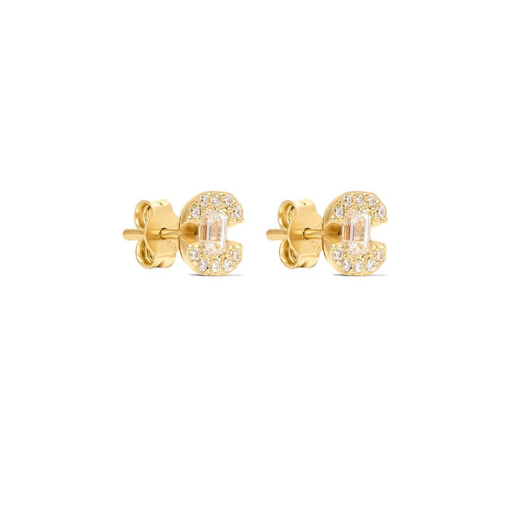 Harmony 1 14K or 18K Gold, Whitegold or Rosegold Studs w. Diamonds