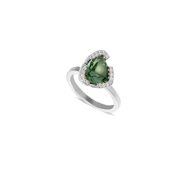 Harmony 2 14K or 18K Gold, Whitegold or Rosegold Ring w. Tourmaline & Diamonds
