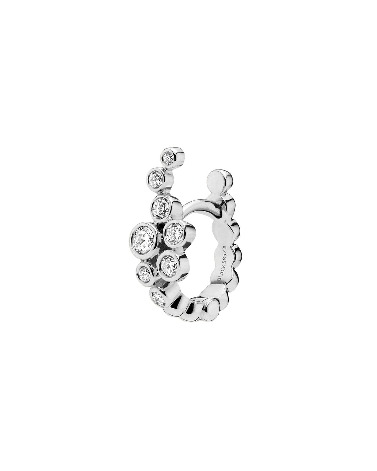 Garbo 14K White Gold Huggie w. Lab-Grown Diamonds
