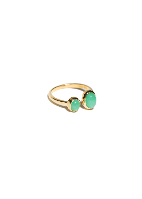 Duo Chlorophylle Vermeil Ring m. Chrysopraser