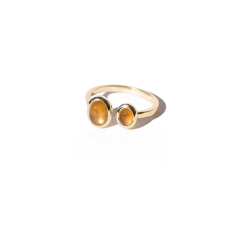 The Duo Miel Vermeil Ring w. Quartz