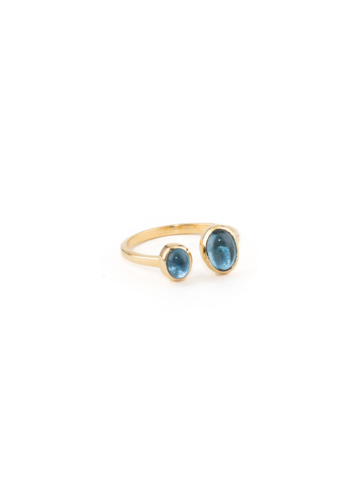 The Duo Midnight Vermeil Ring w. Topazes