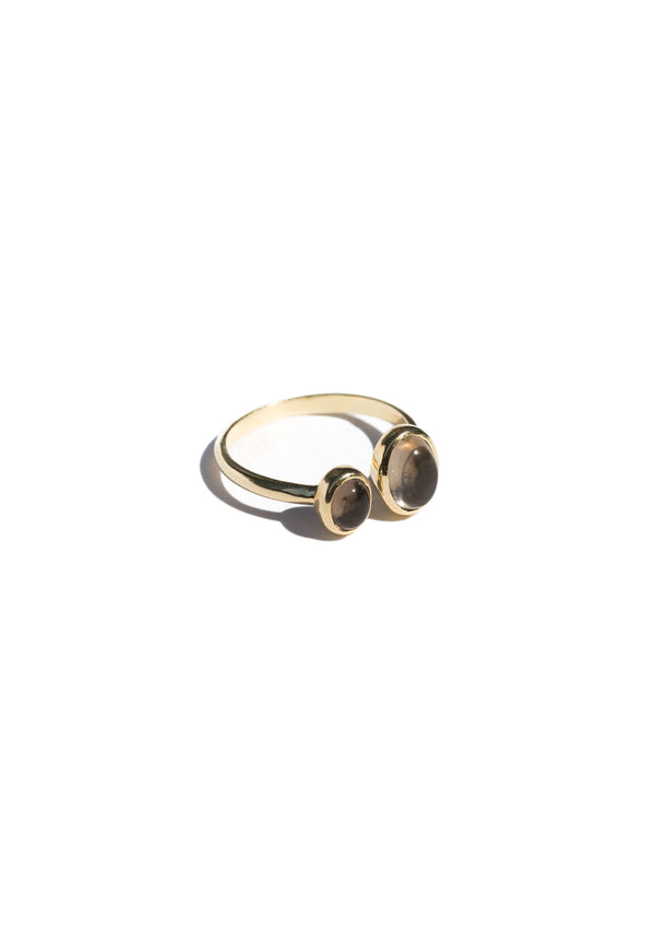The Duo Moka Vermeil Ring w. Quartz