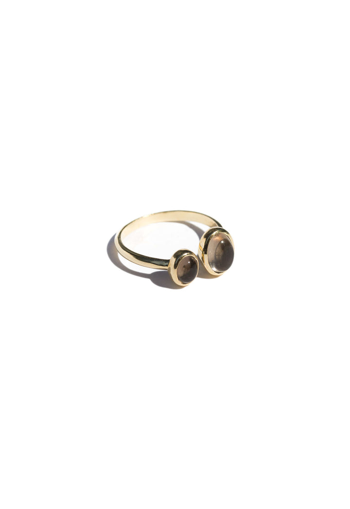 The Duo Moka Vermeil Ring w. Quartz