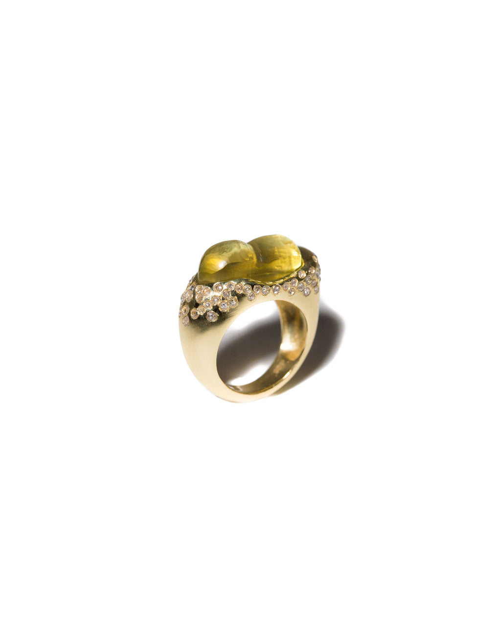 La Fessée Cocktail Vermeil Ring w. Quartz & Diamond
