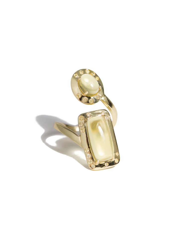 La Parfum Cocktail Vermeil Ring w. Quartz & Diamond