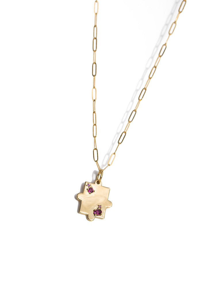 The Puzzle Vermeil Necklace w. Garnets