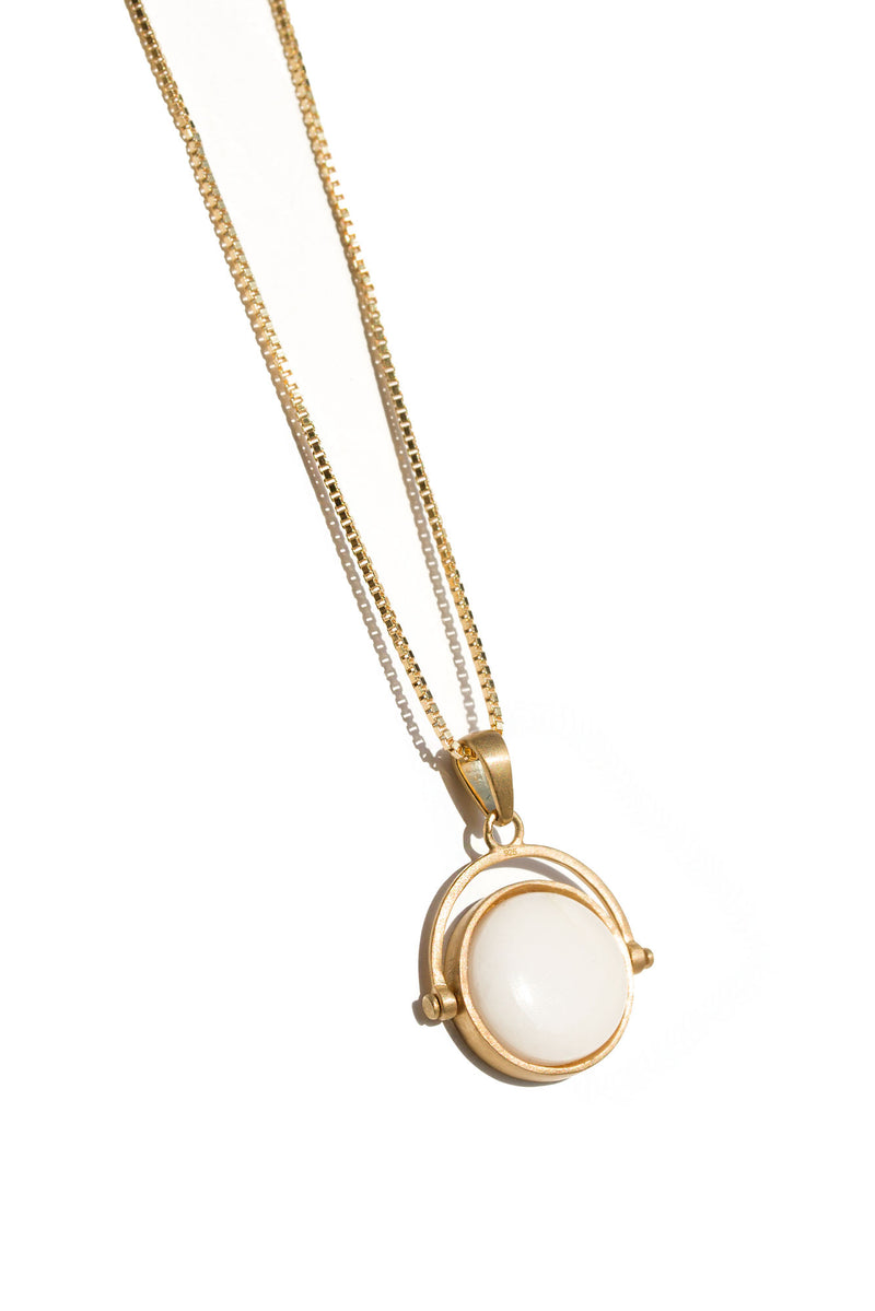The Selene Sucre Vermeil Necklace w. Agate