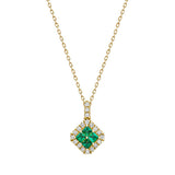 Fortuna Verde 18K Guld Halskæde m. Smaragd & Diamanter