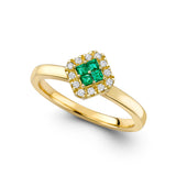 Fortuna Verde 18K Gold Ring w. Emeralds & Diamonds