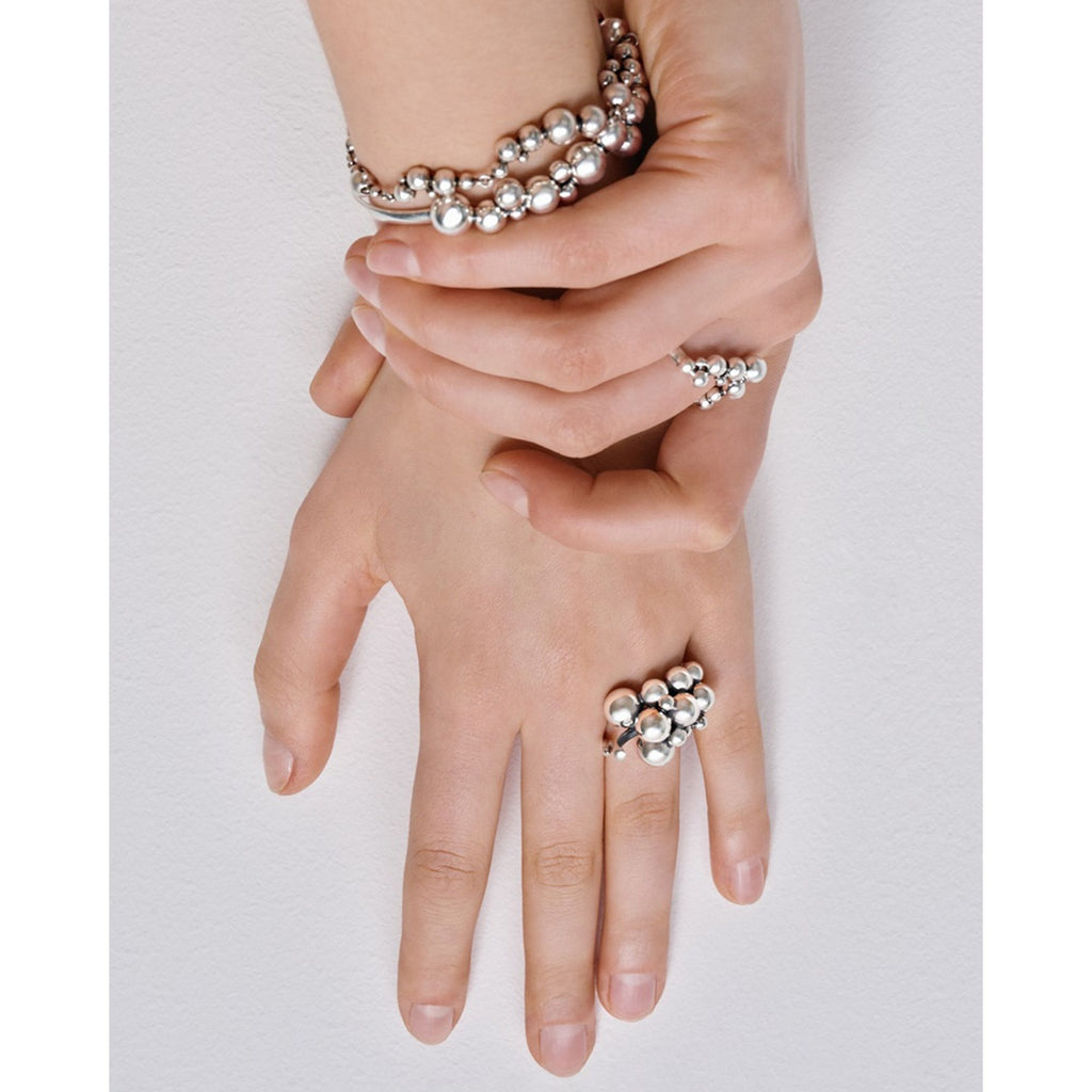 Mondlicht Trauben Silber geschlossener Armreifen