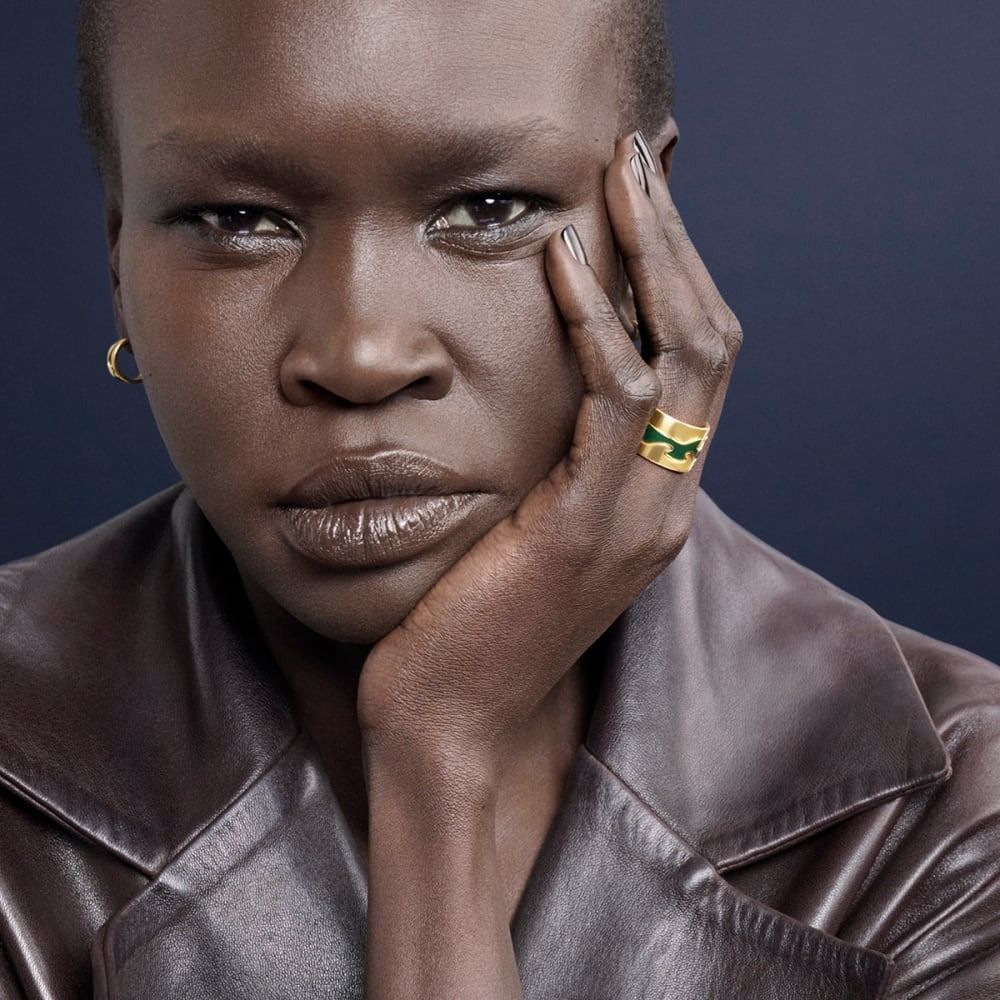 Fusion 18K Guld Ring m. Grøn HyCeram