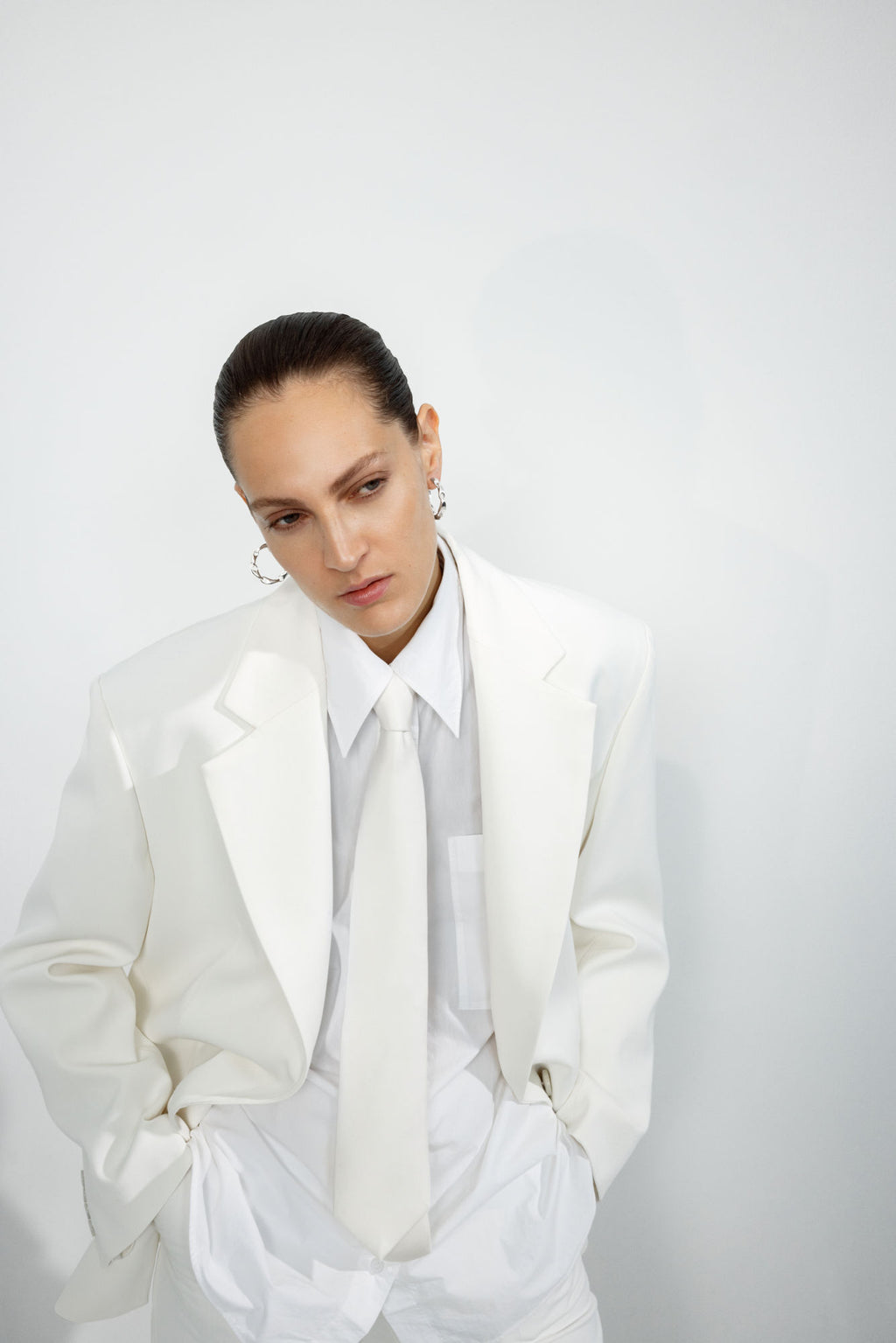 Reflect Large Silver Hoop