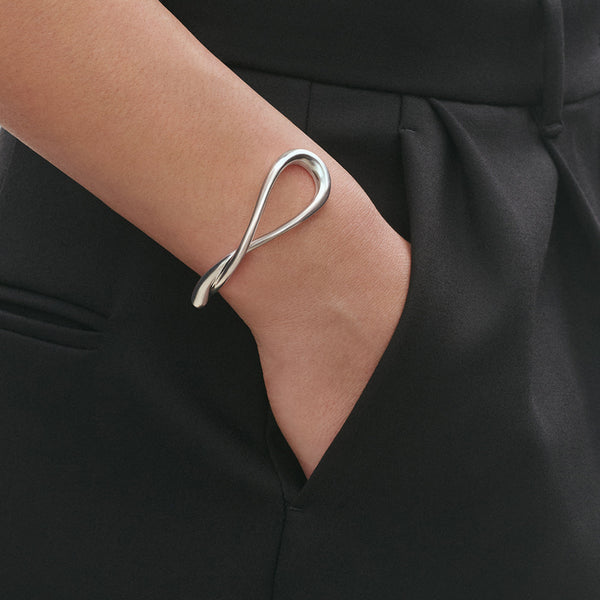 Mercy Twist Silver Bangle
