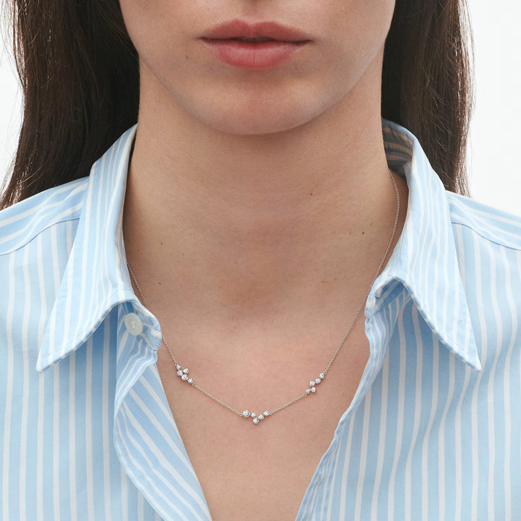 Signature 18K Whitegold Necklace w. Diamonds