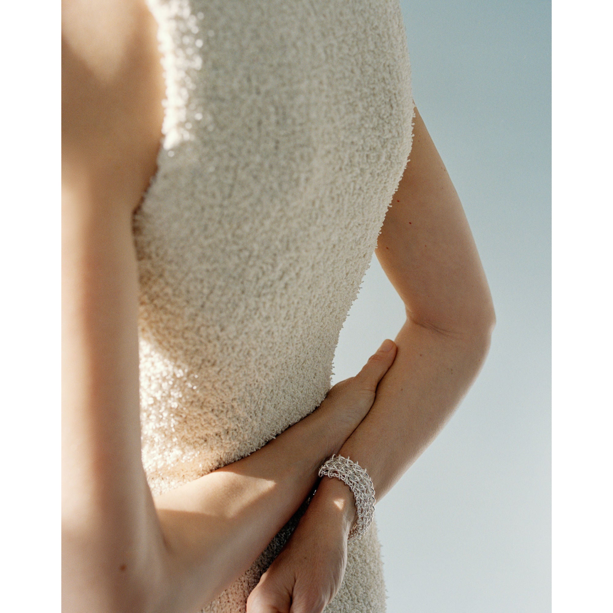 Weft Tripple Link Silver Bracelet