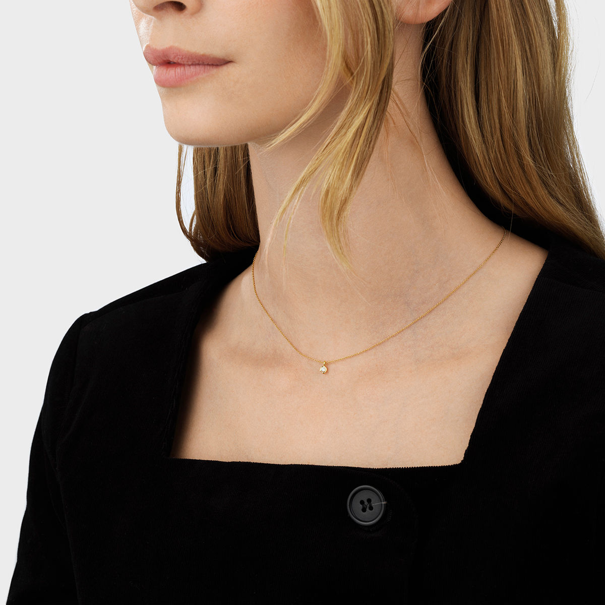 Mercy 18K Gold Necklace w. 0.05ct Diamond