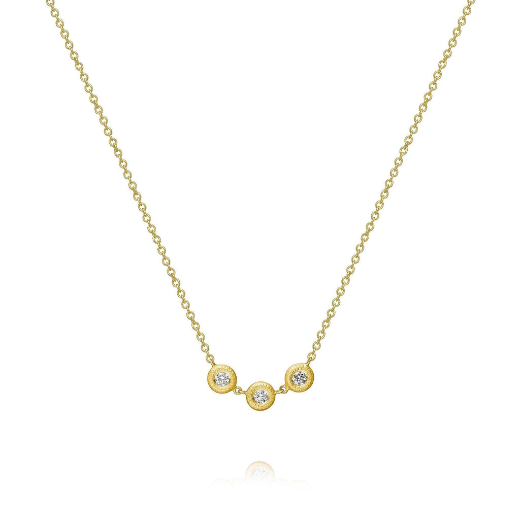 Glory Trio 18K Gold Necklace w. Diamond