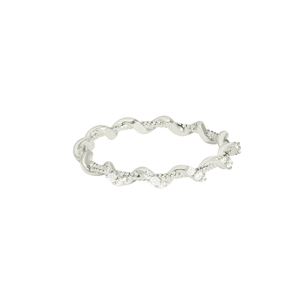 Gaia 18K White Gold Ring w. Diamonds
