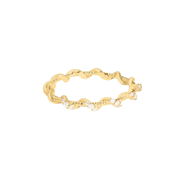 Gaia 18K Gold Ring w. Diamonds