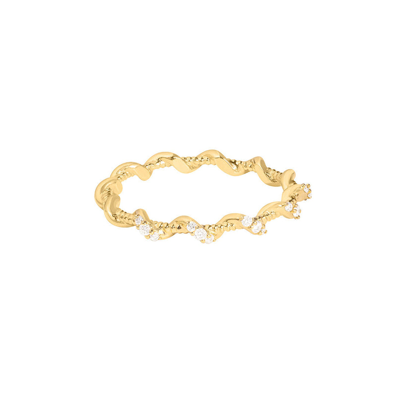 Gaia 18K Gold Ring w. Diamonds