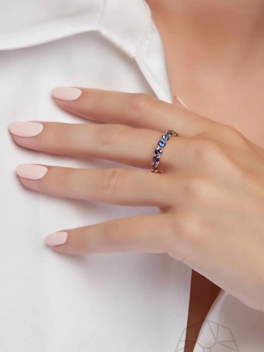 Regenbogen Sapphire Chunky Gradient 18k Goldring