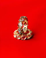 Gemstone Eternity Band 14K Gold Ring w. White Quartz