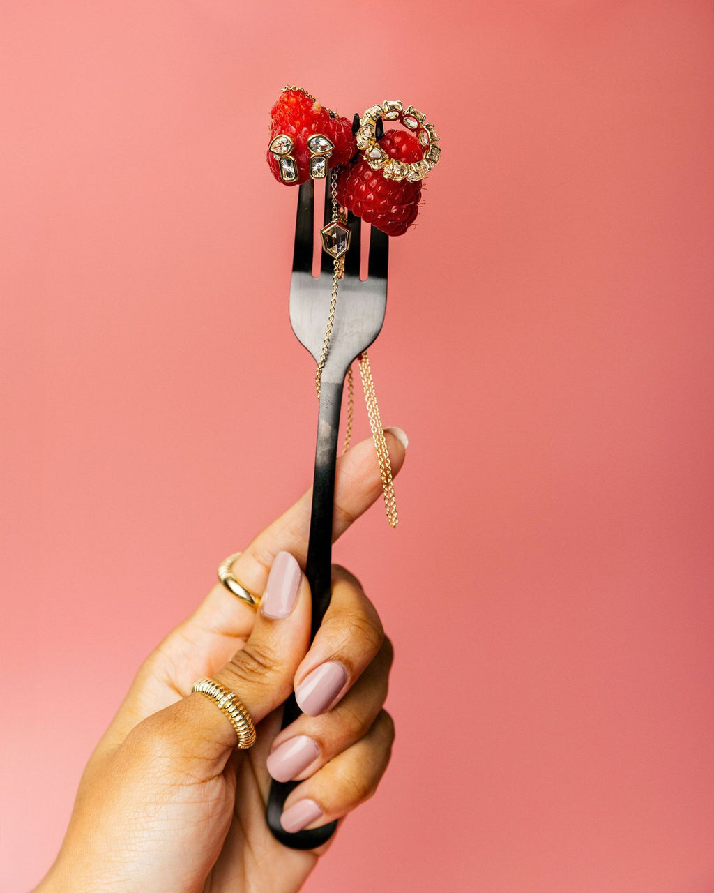 Pave Puff 14K Gold Ring w. Diamonds