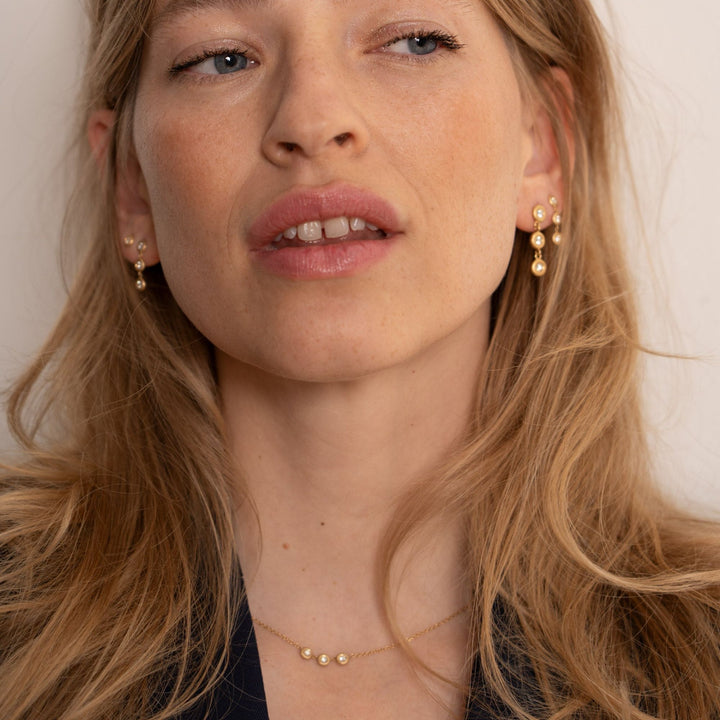 Glory Trio 18K Gold Necklace w. Diamond