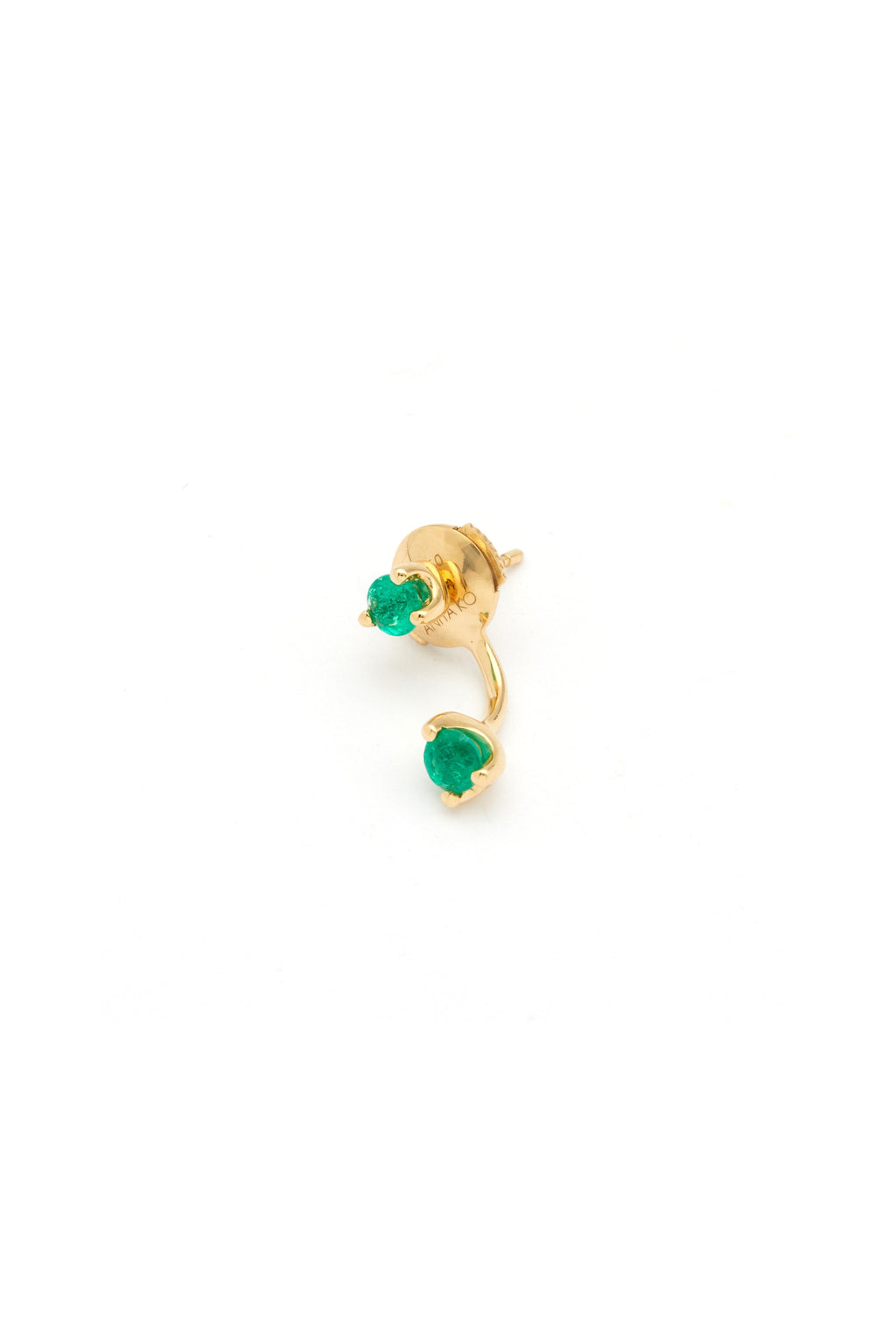 Gold Emerald Orbit 18K Gold Earring w. Emerald