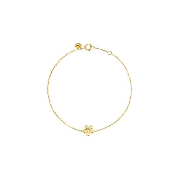 Golden Daisy 18K Gold Bracelet w. Diamond