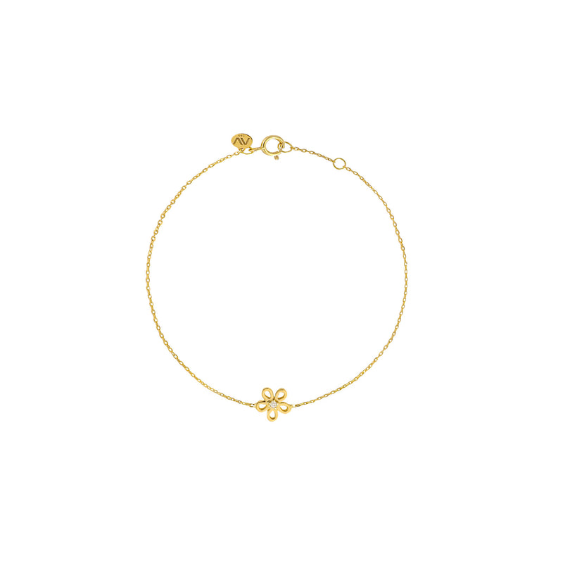 Golden Daisy 18K Guld Armbånd m. Diamant