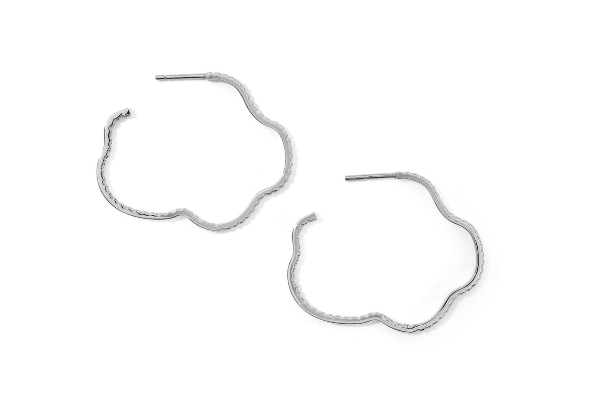 Golden Cloud 18K Whitegold Hoops w. Diamonds