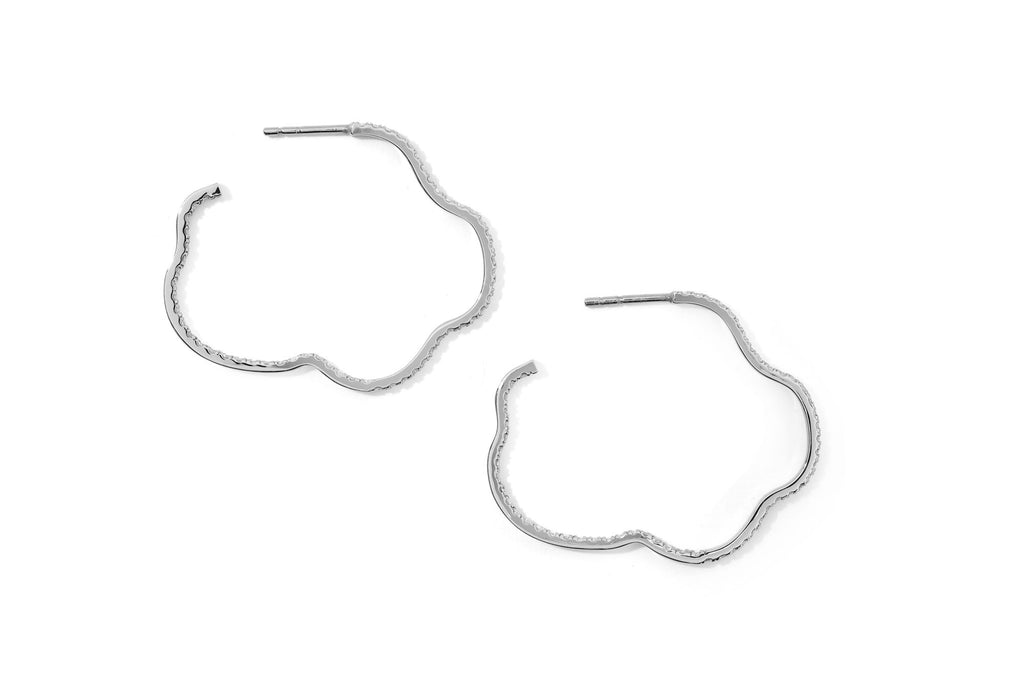 Golden Cloud 18K Hvidguld Hoops m. Diamanter