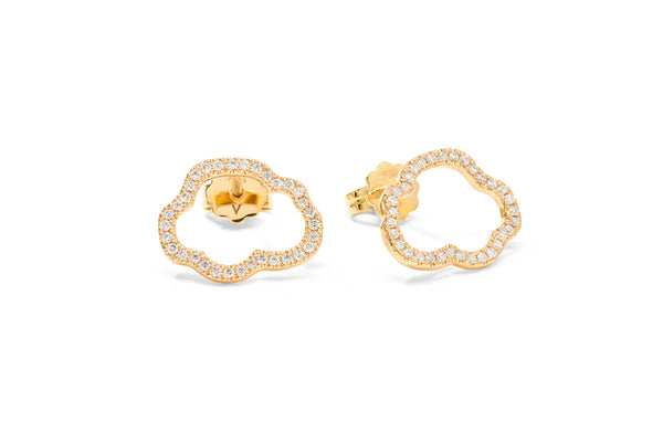 Golden Cloud 18K Gold Studs w. Diamonds