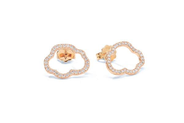 Golden Cloud 18K Rosegold Studs w. Diamonds