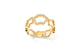 Golden Cloud Band 18K Gold Ring w. Diamonds