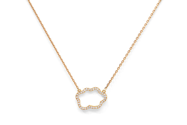 Golden Cloud 18K Gold Necklace w. Diamonds