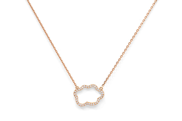 Golden Cloud 18K Rosegold Necklace w. Diamonds