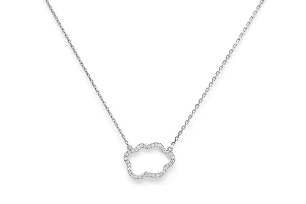 Golden Cloud 18K Whitegold Necklace w. Diamonds