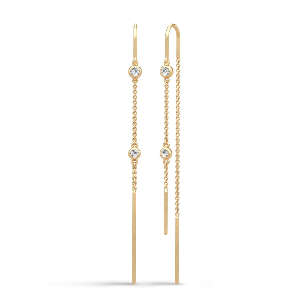 Grace Chain Gold Plated Earrings w. Clear Zirconia