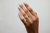 Oval Eternity 14k or 18k Whitegold Ring w. Diamonds
