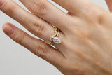 Flowy 14k eller 18k Hvidguld Ring m. Lab-Grown Diamanter