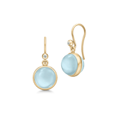 Prime Gold Plated Earrings w. Milky Aqua Crystal