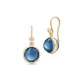 Prime Gold Plated Earrings w. Sapphire Blue Crystal