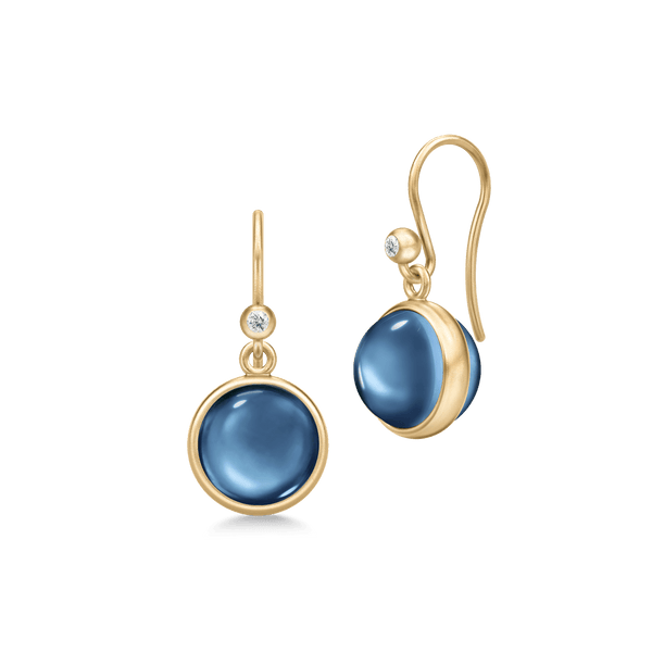 Prime Gold Plated Earrings w. Sapphire Blue Crystal