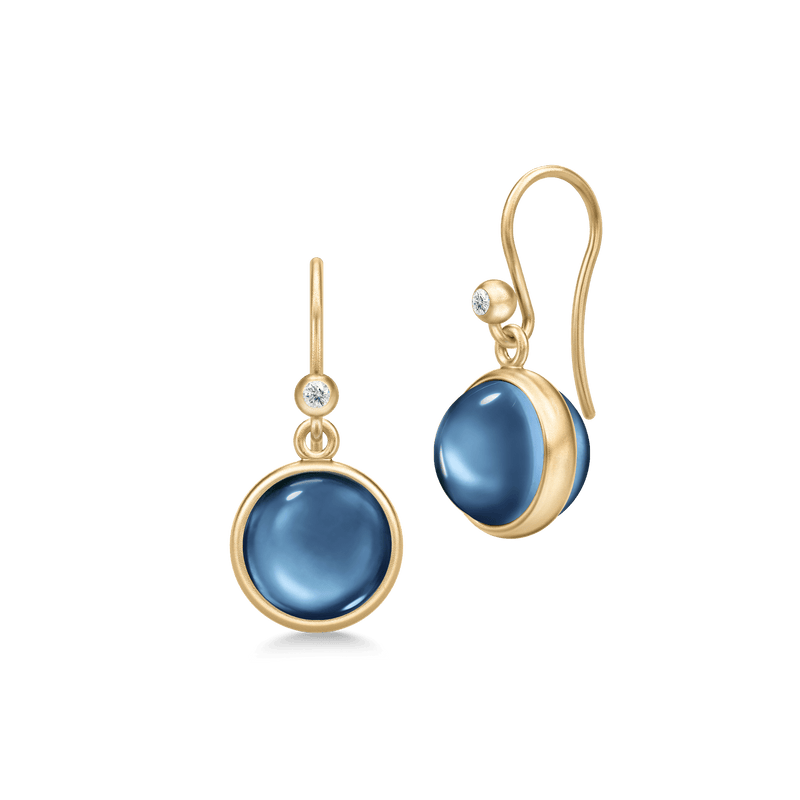 Prime Gold Plated Earrings w. Sapphire Blue Crystal