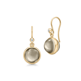 Prime Gold Plated Earrings w. Smokey Crystal